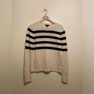 J. Crew Cream and Black Striped Sweater